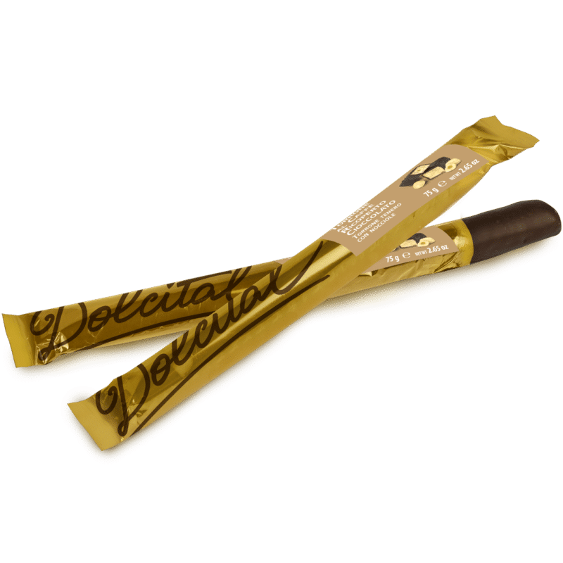 Tronchetto torrone tenero alle nocciole e caffè ricoperto di cioccolato