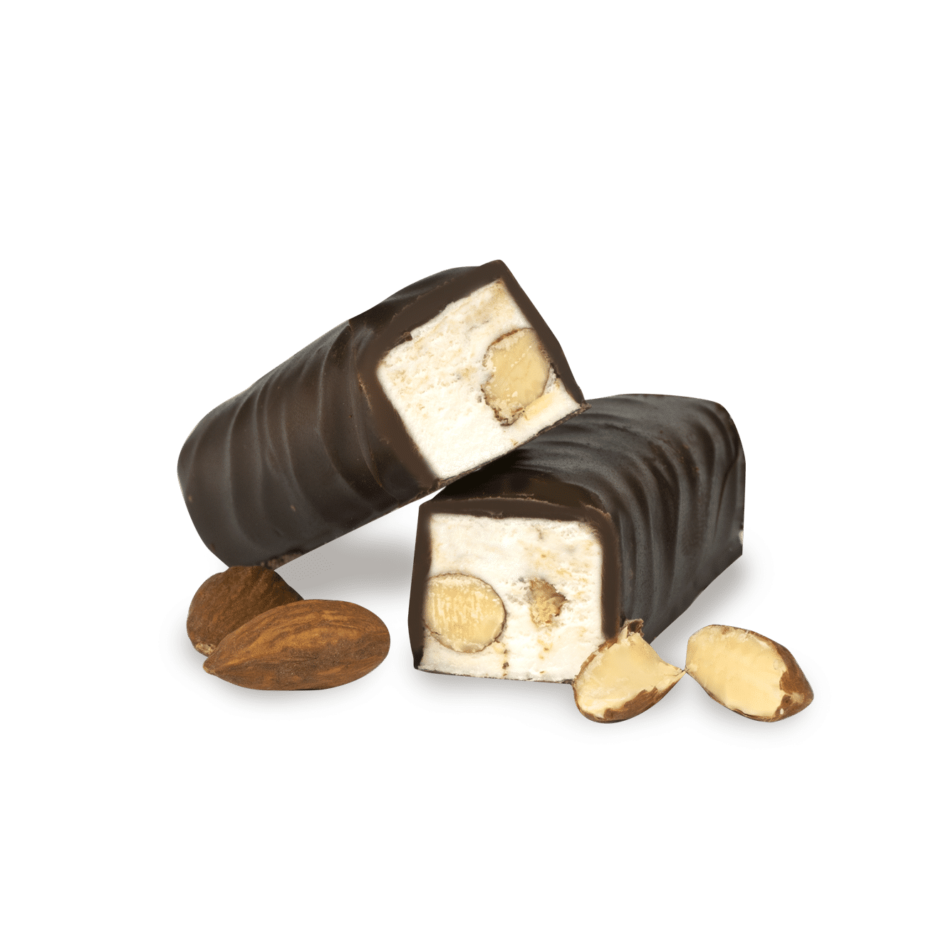 Tronchetto torrone tenero alle mandorle ricoperto di cioccolato