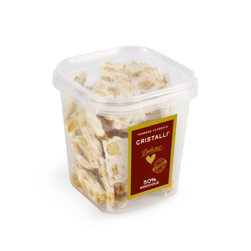 Cristalli di torrone con nocciole